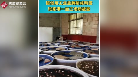 工業(yè)鹽腌制<em>咸鴨蛋</em> 張家港一加工場所被查